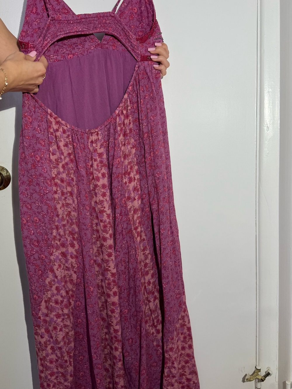 Free People Forever Time Dress Magenta Floral Slip Dress - Picture 8 of 12